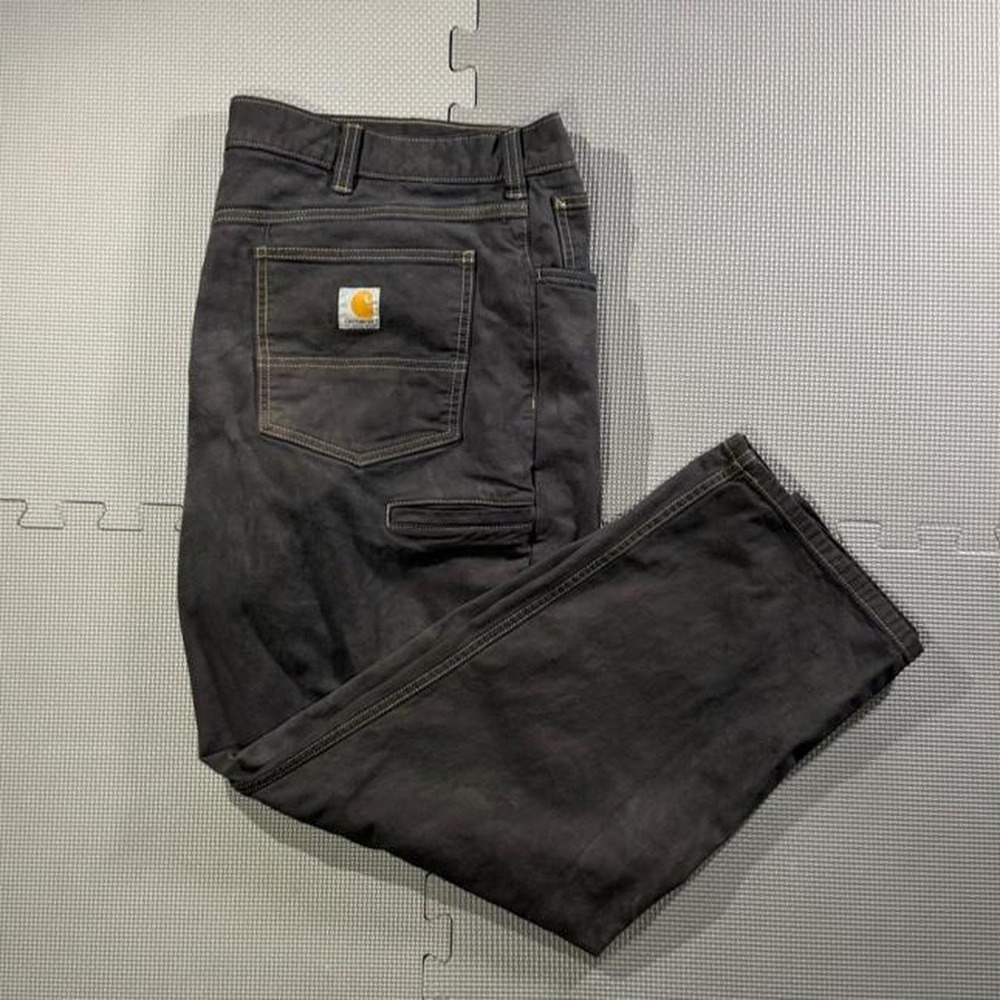Carhartt Loose Fit Utility Work Pants Mens 42x30 Charcoal Washed Black Baggy